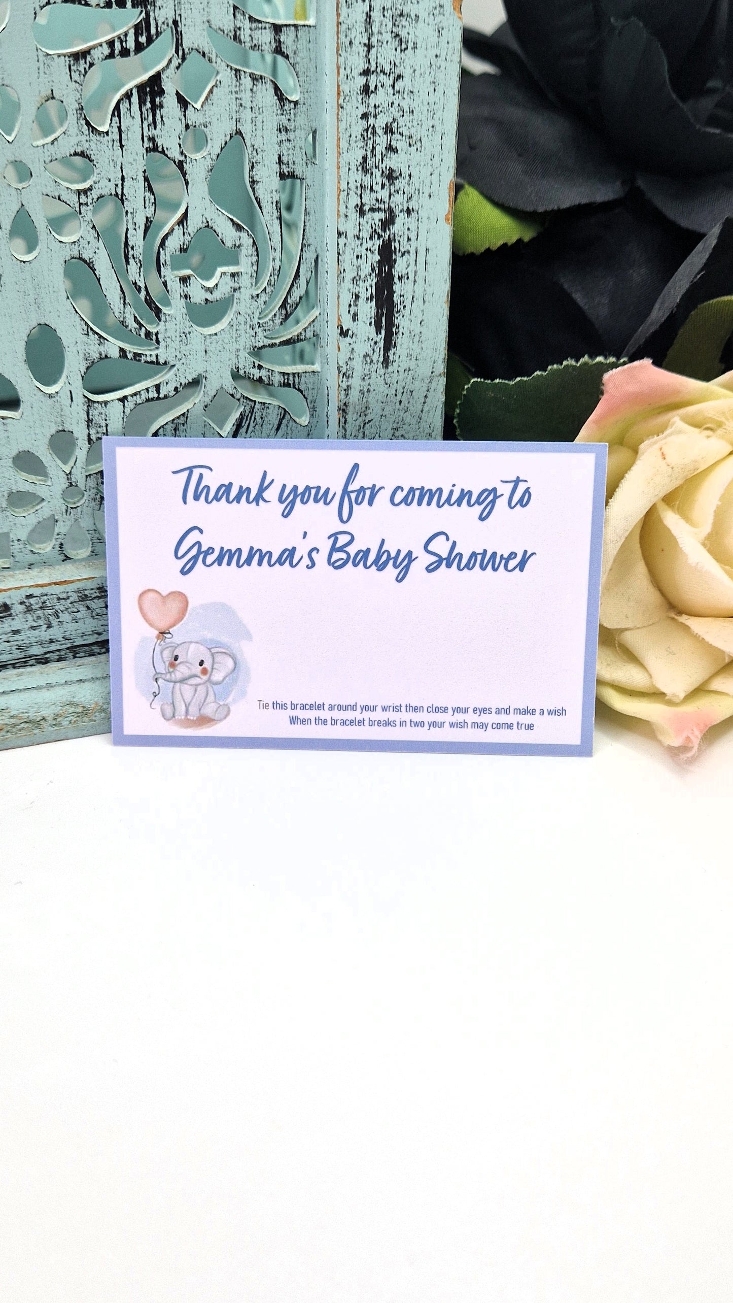 Elephant Baby Shower Wish Bracelet