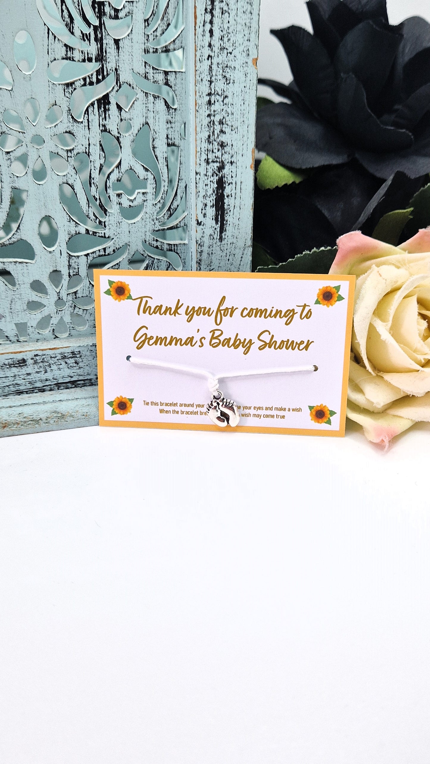 Sunflower Baby Shower Wish Bracelets