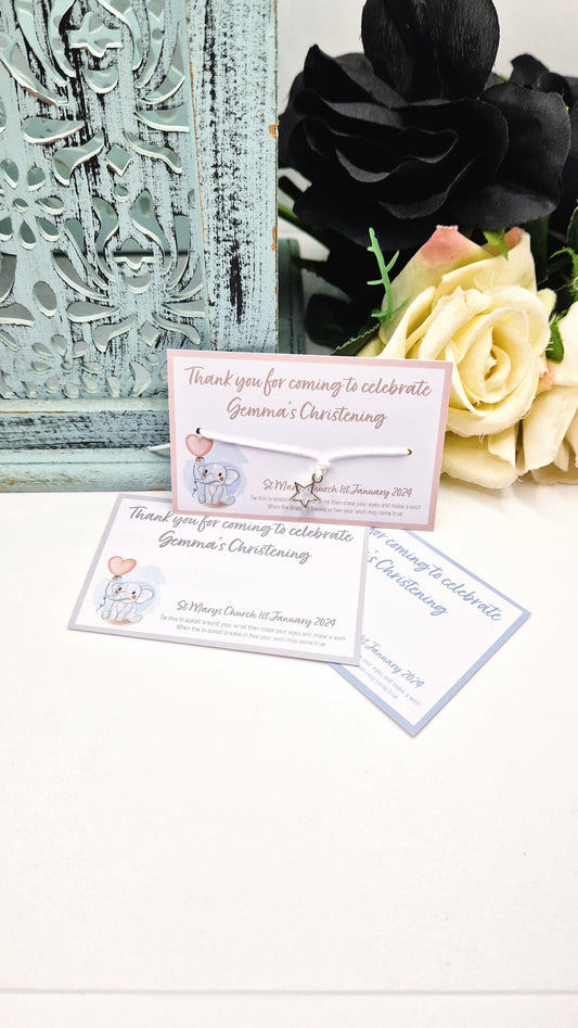 Elephant Christening Wish Bracelets