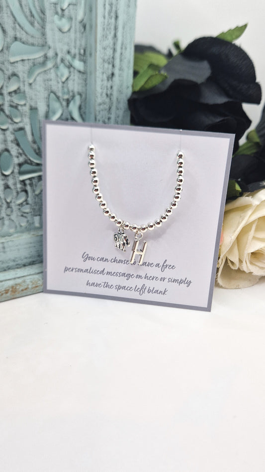 Personalised Elephant Silver Plated Bracelet