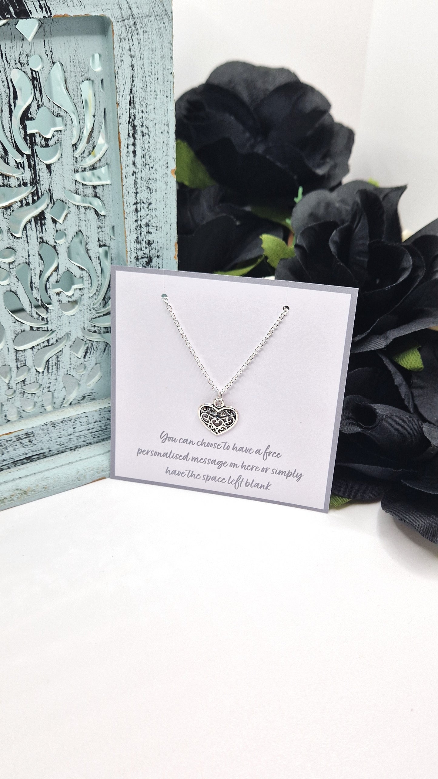 Filigree Heart Silver Plated Necklace