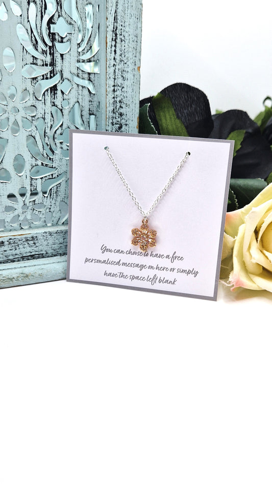 Gold Flower Silver Plated Necklace