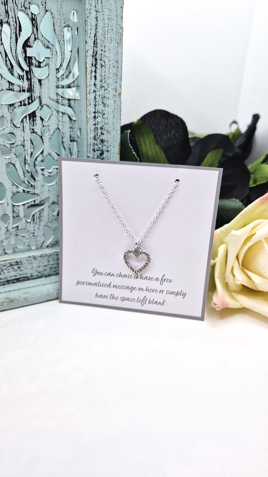 Crystal Heart Silver Plated Necklace