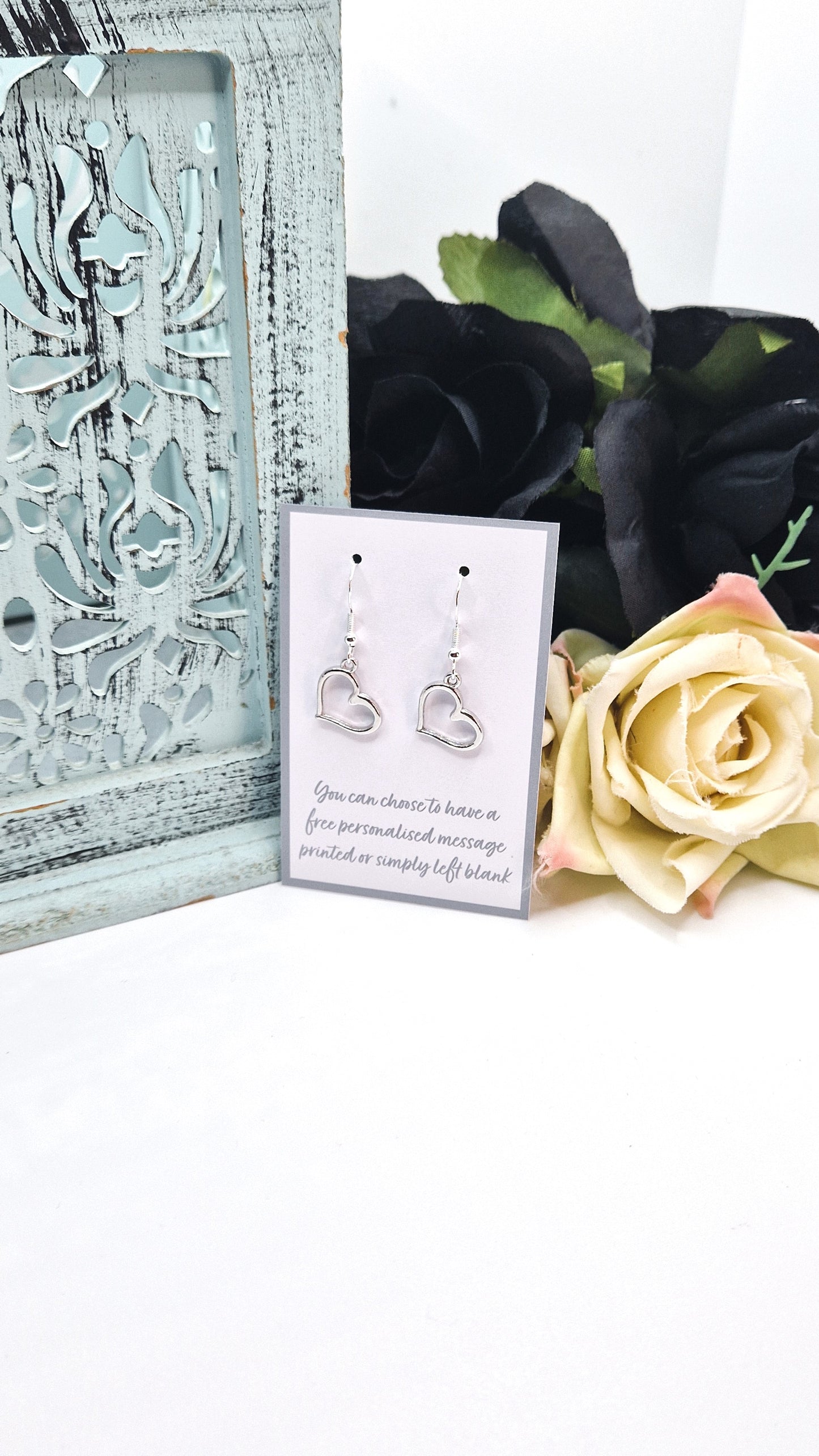 Open Heart Silver Plated Earrings