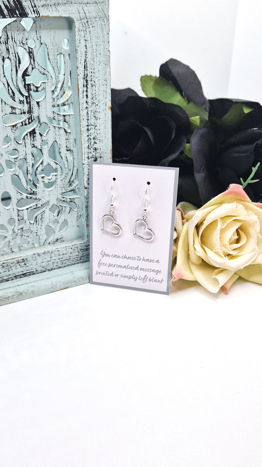 Open Heart Silver Plated Earrings