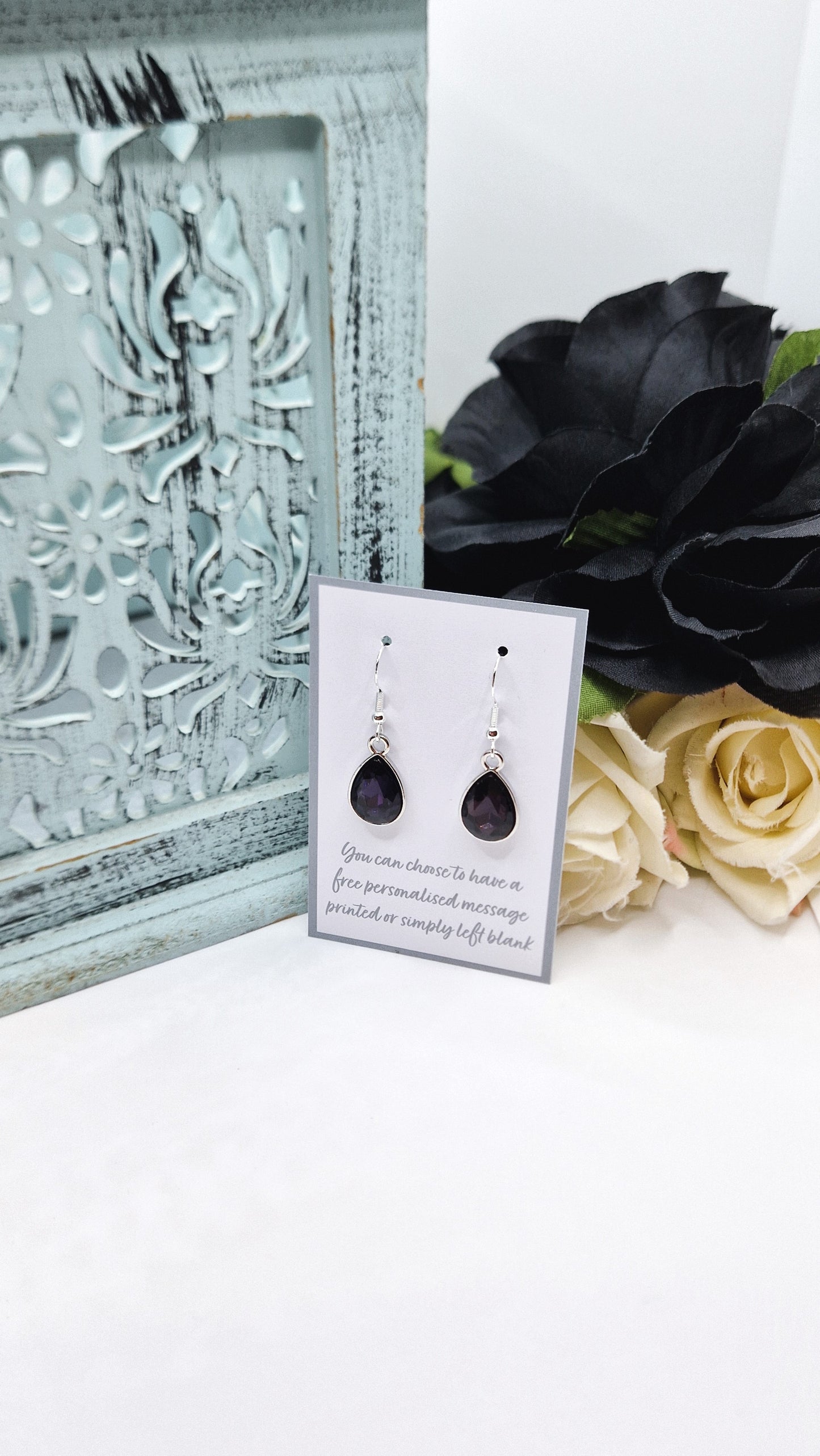 February Silver Plated Earrings