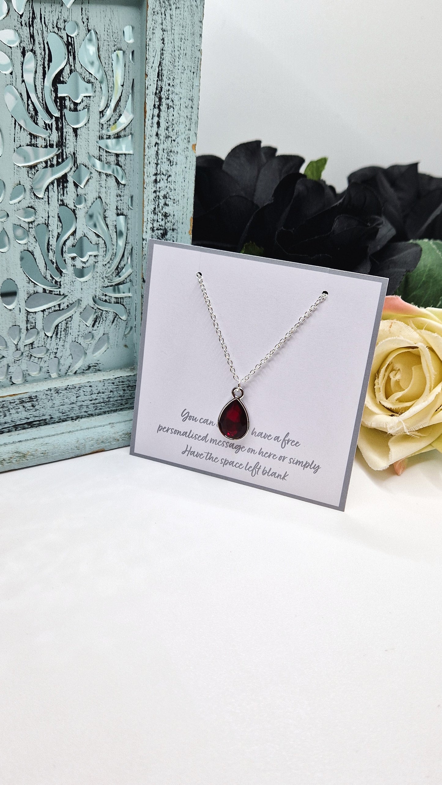 January Birthstone Silver Plated Necklace