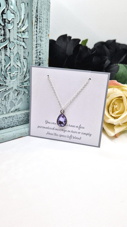 December Birthstone Silver Plated Necklace