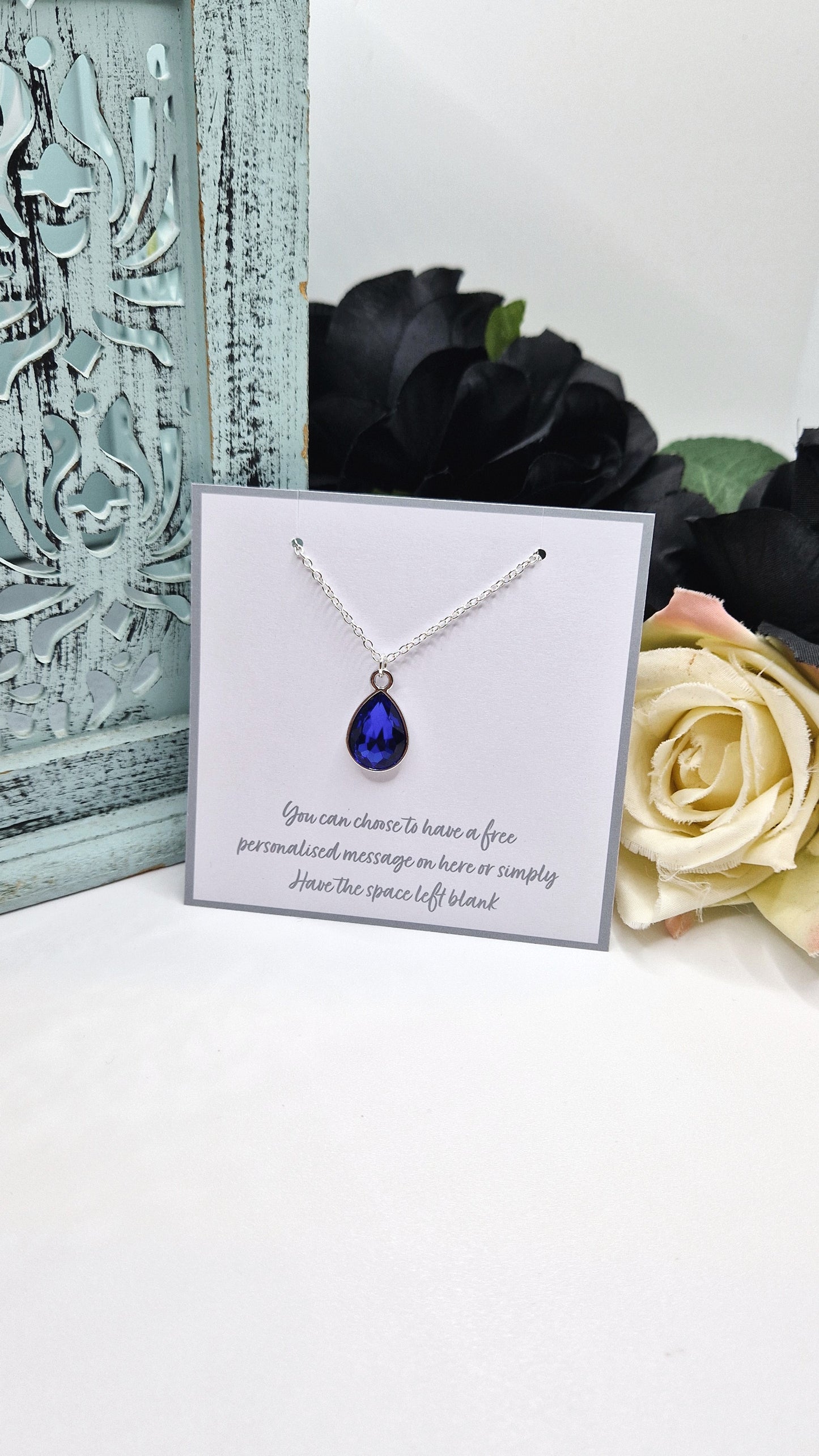 September Birthstone Silver Plated Necklace