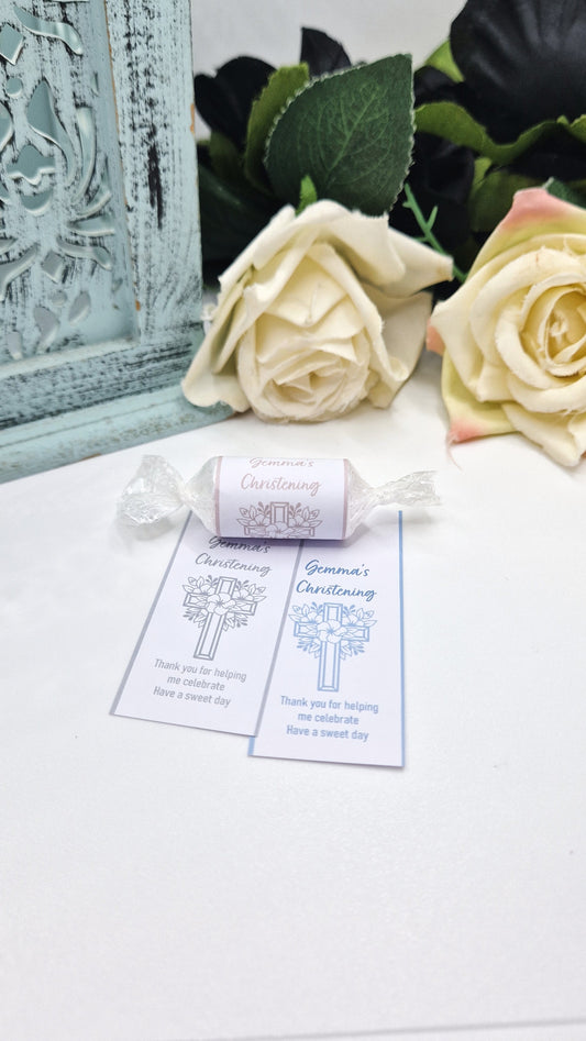 Cross Christening Love Hearts