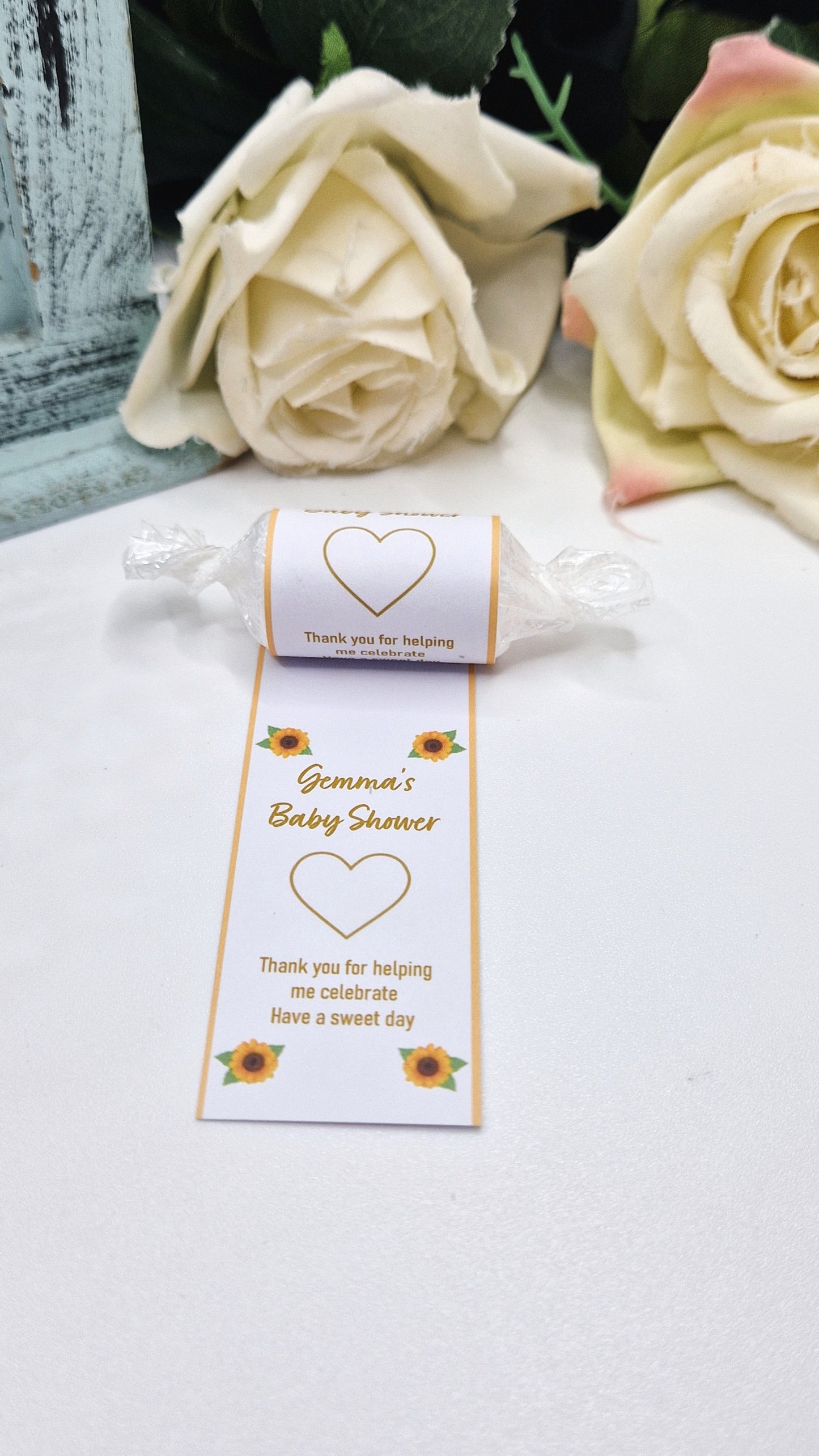 Sunflower Baby Shower Love Hearts