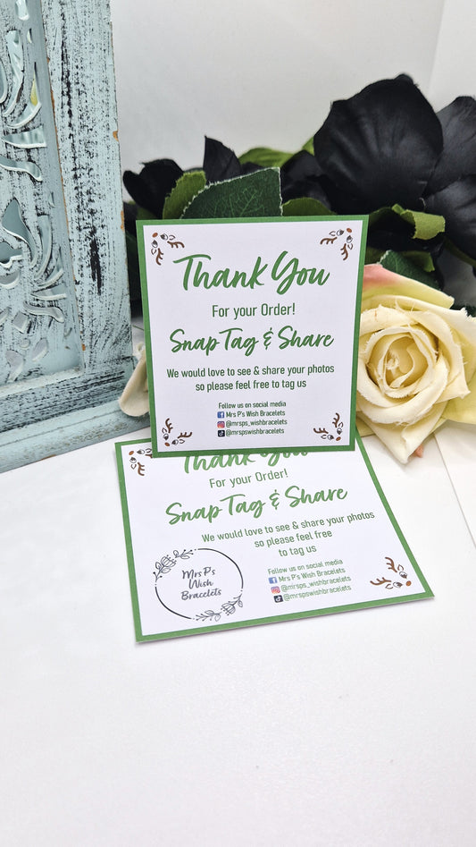 Green Christmas Snap Tag Share Cards