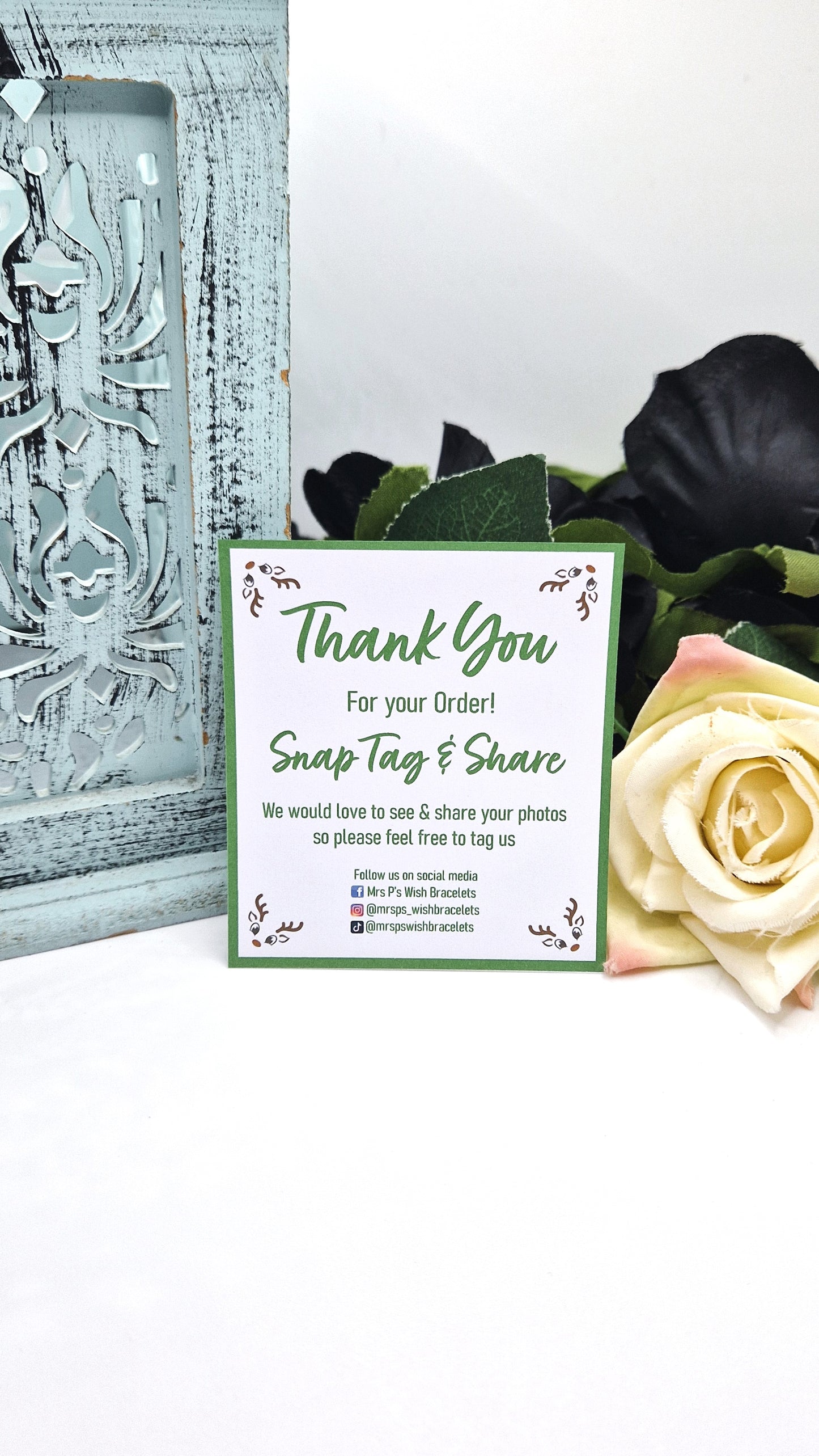 Green Christmas Snap Tag Share Cards