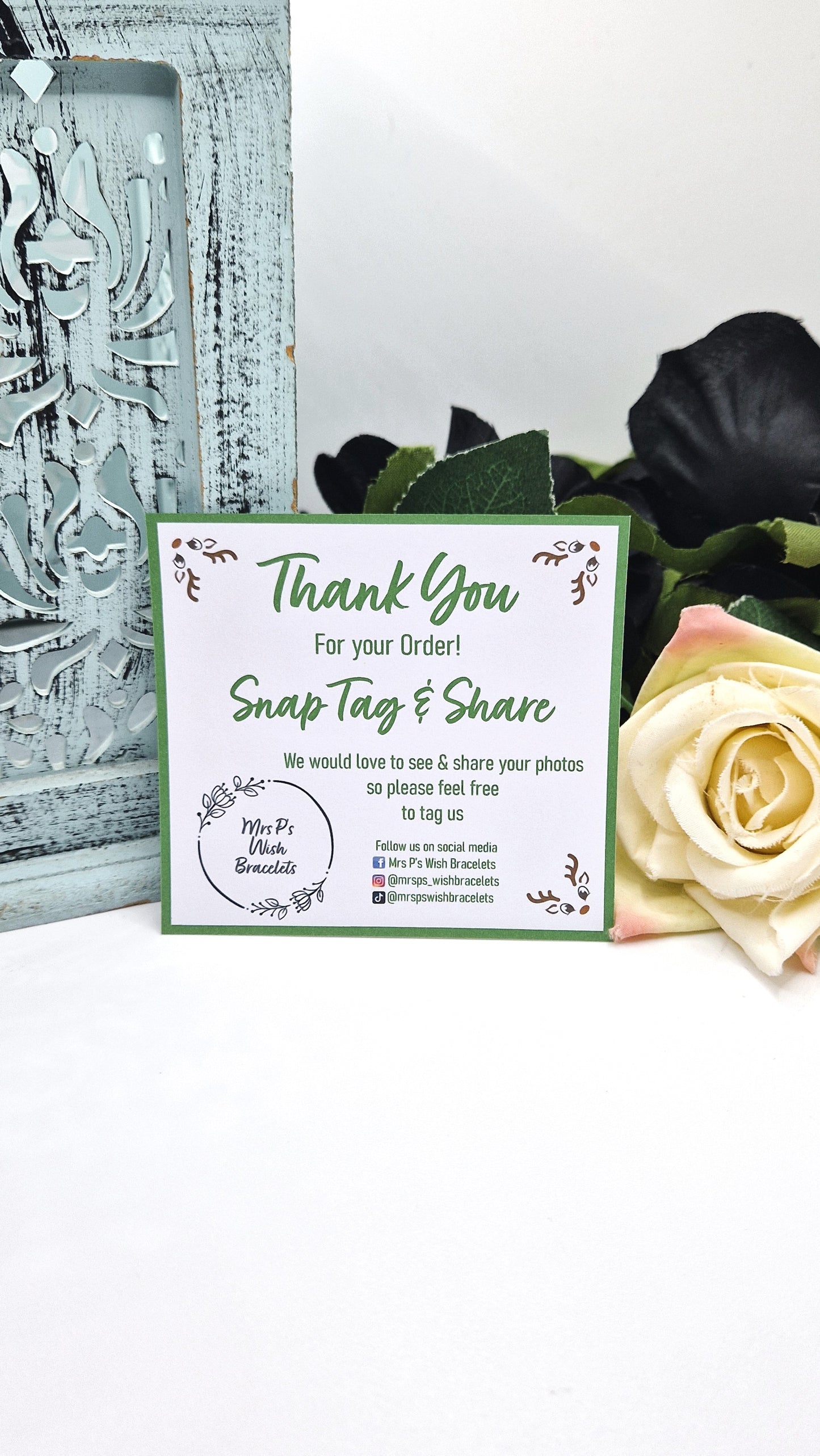 Green Christmas Snap Tag Share Cards