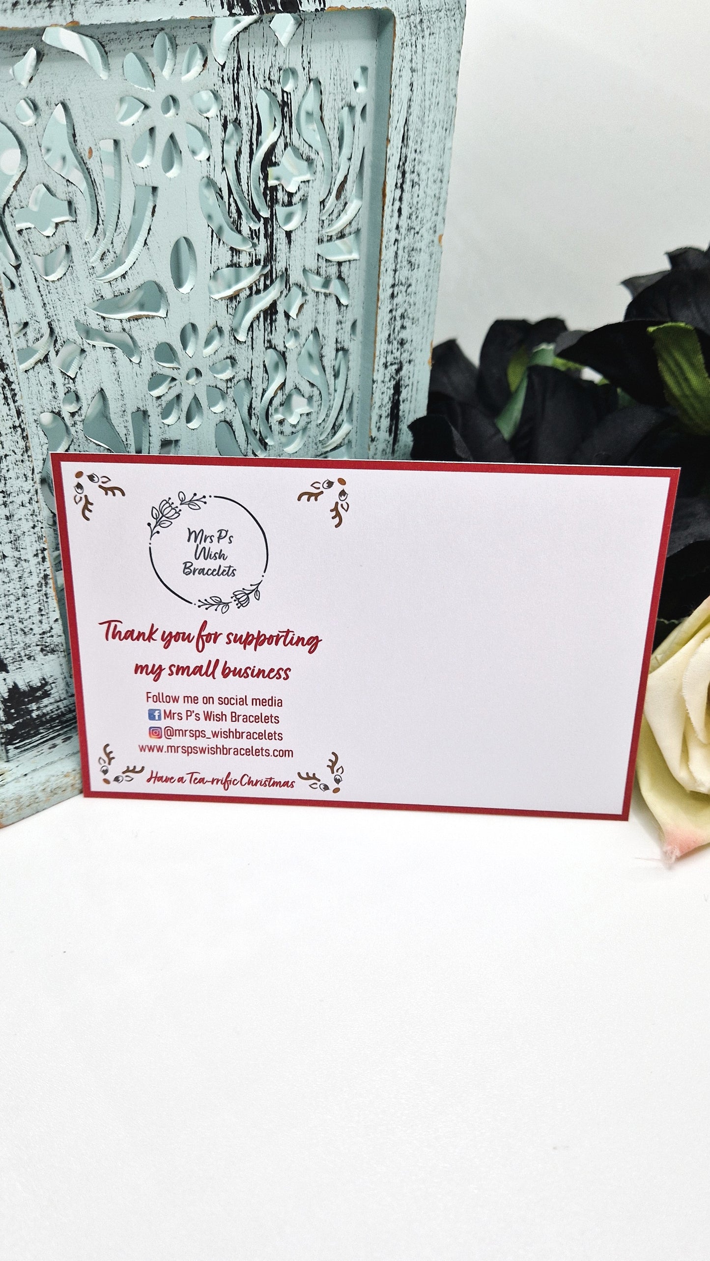 Red Reindeer Logo Christmas Tea Business Cards