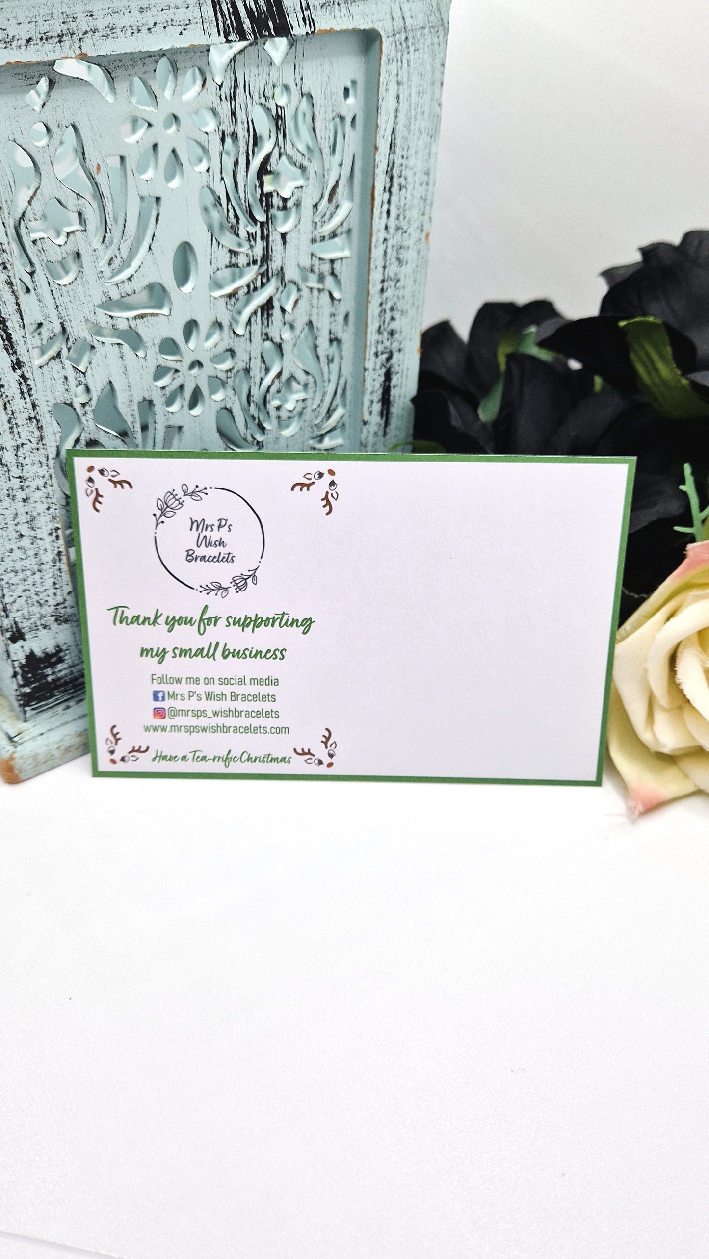 Green Reindeer Logo Christmas Tea Business Cards