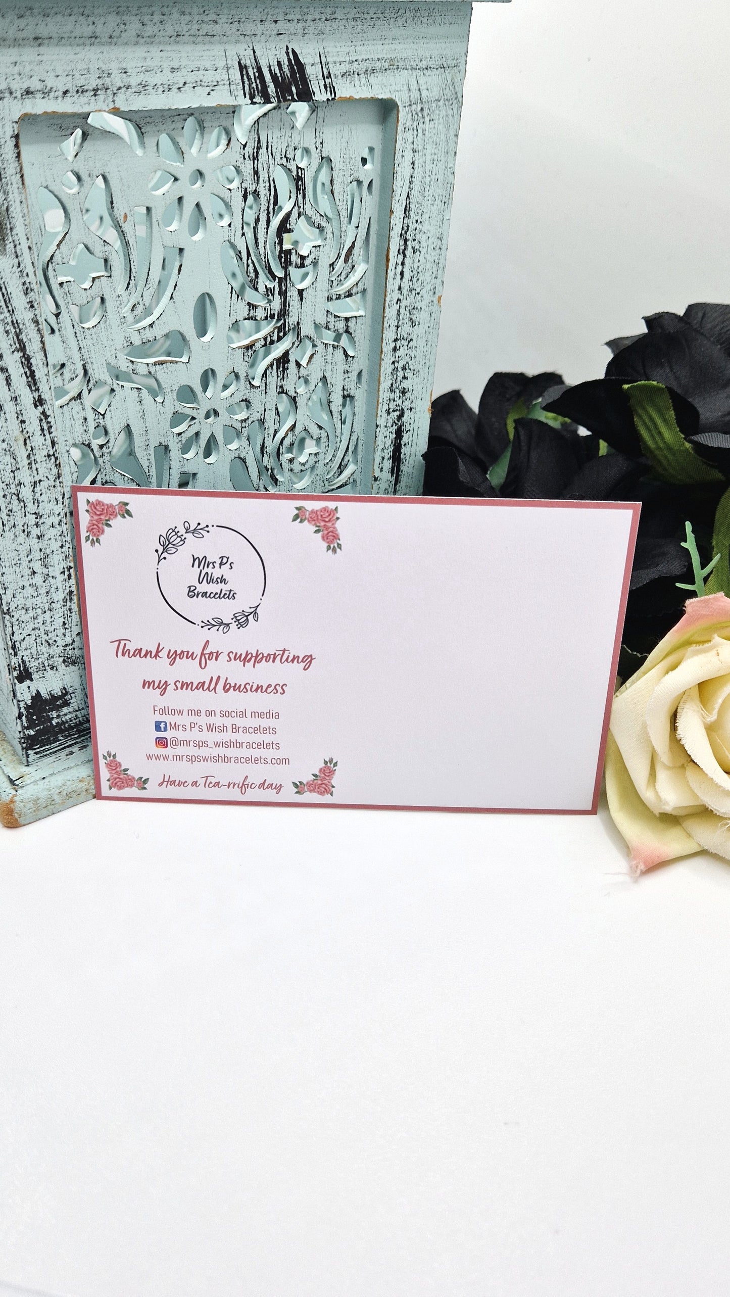 Rose Logo Christmas Tea Business Cards