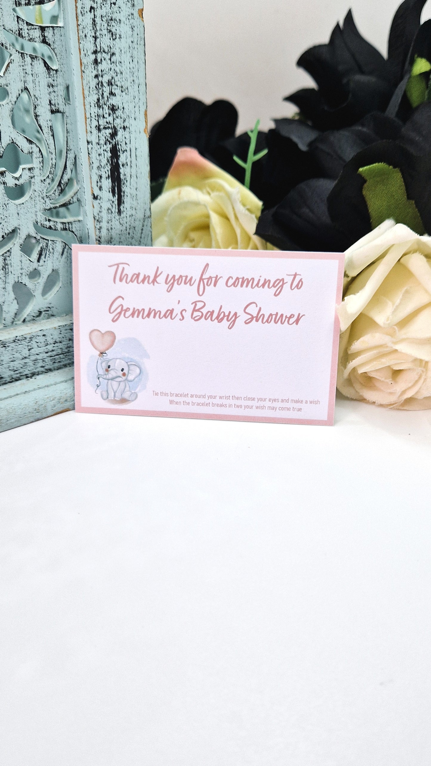 Elephant Baby Shower Wish Bracelet