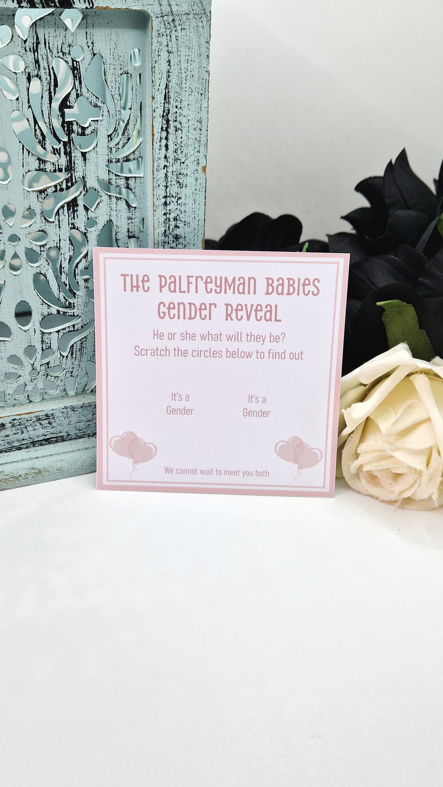 Twin Balloon Gender Reveal Scratch Cards