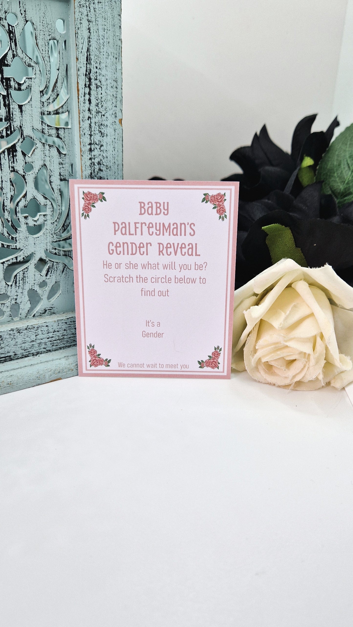 Rose Gender Reveal Scratch Cards