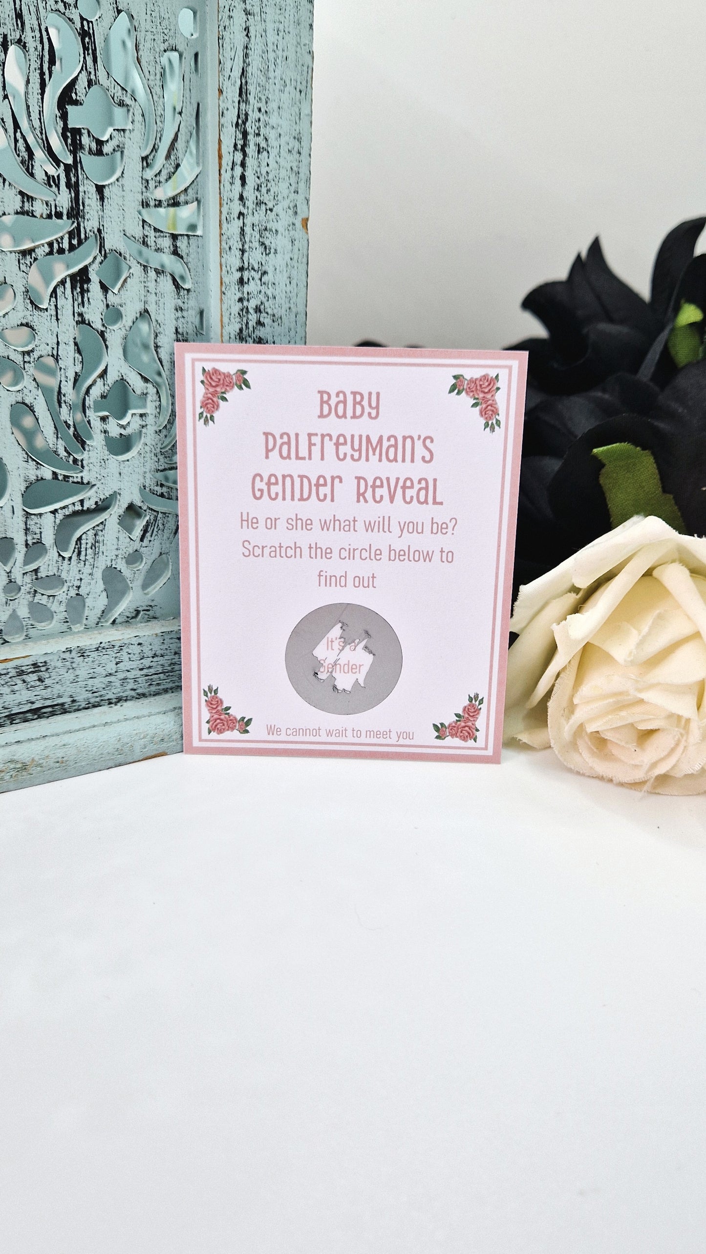 Rose Gender Reveal Scratch Cards