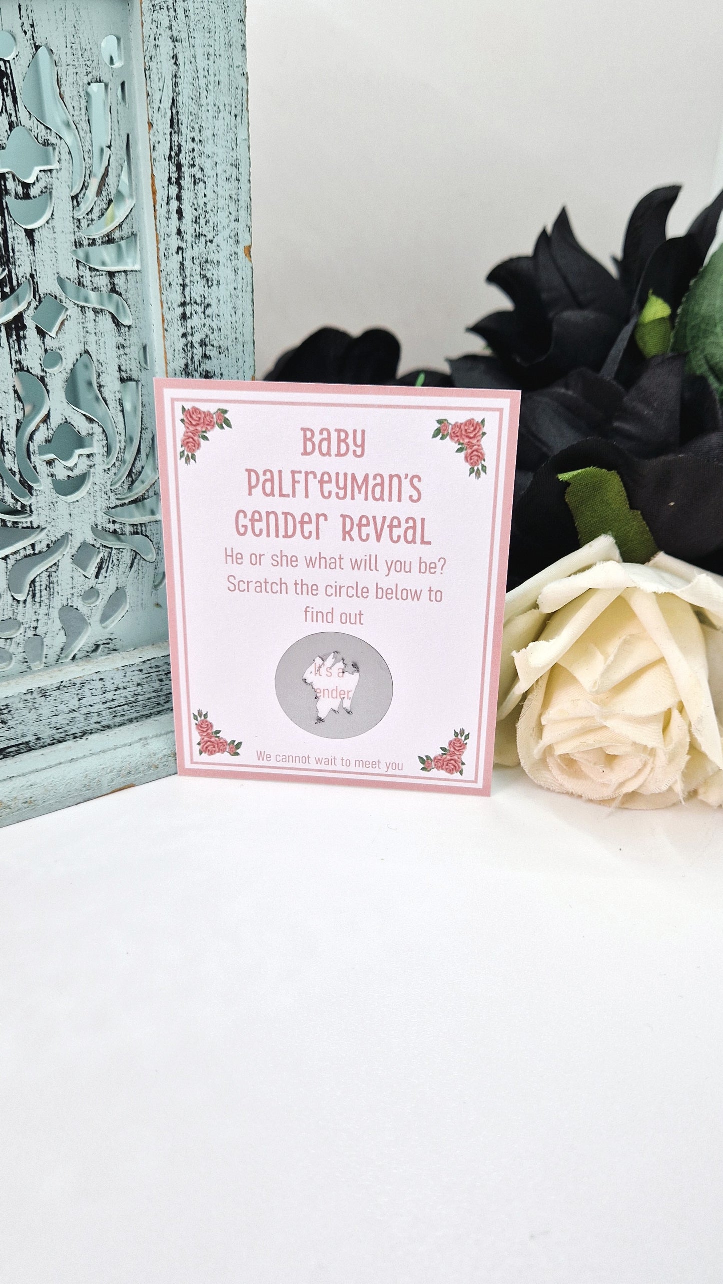 Rose Gender Reveal Scratch Cards