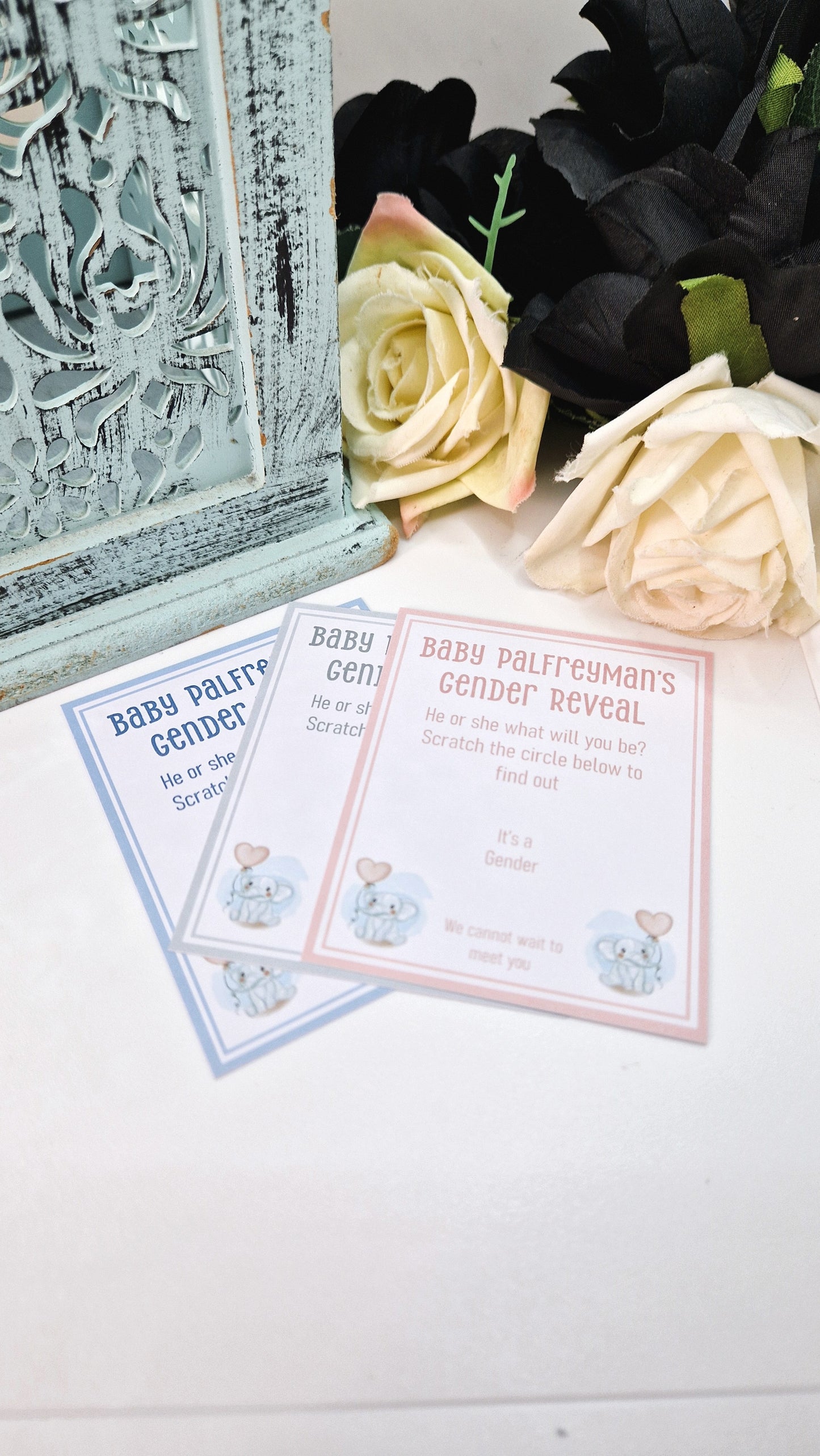 Elephant Gender Reveal Scratch Cards