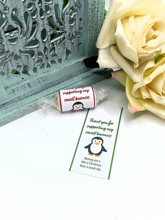 Christmas Business Penguin Love Heart Favours